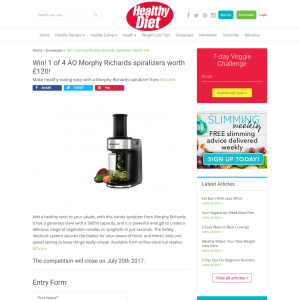 Win 1 if 4 AO Morphy Richards Spiralizers worth £120