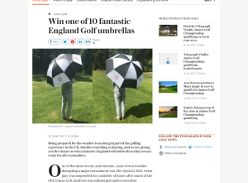 Win 1 of 10 fantastic England Golf umbrellas