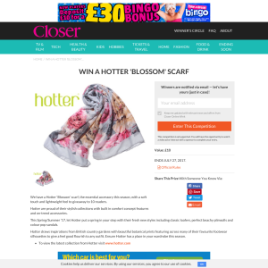 Win 1 of 10 Hotter 'Blossom' Scarf