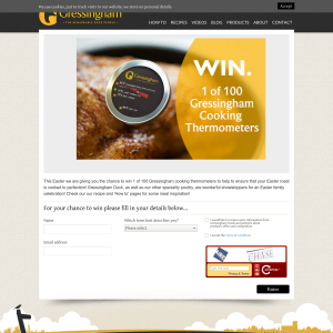 Win 1 of 100 Gressingham Cooking Thermometers