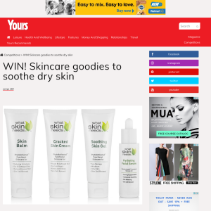 Win 1 of 12 Skincare goodies to soothe dry skin