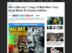Win 1 of 2 Mad Max: Fury Road Black & Chrome Edition on Blu-ray