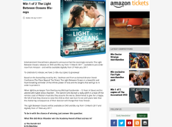 Win 1 of 2 The Light Between Oceans on Blu-ray