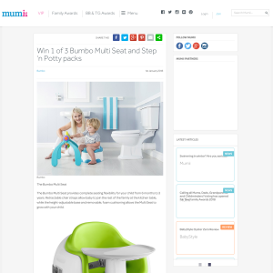 Win 1 of 3 Bumbo Multi Seat and Step ‘n Potty packs