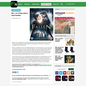 Win 1 of 3 Fallen on DVD and book
