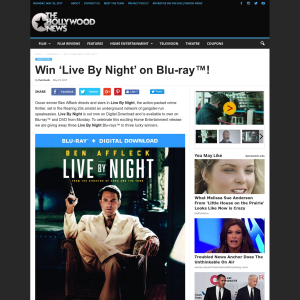 Win 1 of 3 'Live By Night' on Blu-ray