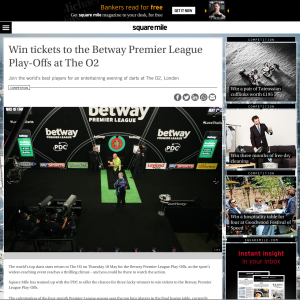 Win 1 of 3 pairs of tickets to the Betway Premier League Play-Offs at The O2