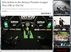Win 1 of 3 pairs of tickets to the Betway Premier League Play-Offs at The O2