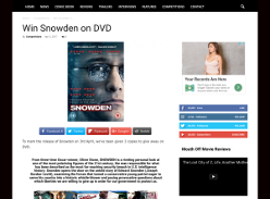 Win 1 of 3 Snowden on DVD