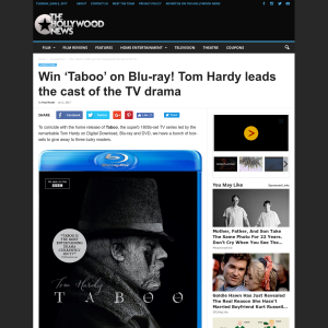 Win 1 of 3 Taboo on Blu-ray