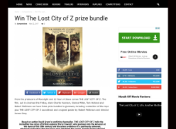Win 1 of 3 The Lost City of Z prize bundle