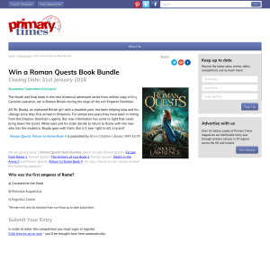 Win 1 of 3 The Roman Quests Book Bundle
