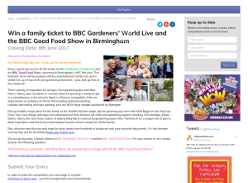Win 1 of 4 family tickets to BBC Gardeners World Live and the BBC Good Food Show in Birmingham