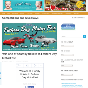 Win 1 of 5 family ticket to Fathers Day MotorFest