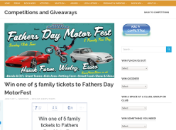 Win 1 of 5 family ticket to Fathers Day MotorFest