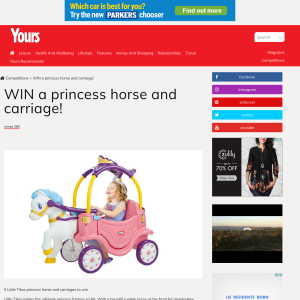 Win 1 of 5 Little Tikes princess horse and carriage worth £109.99
