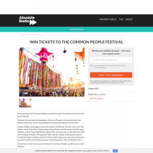 Win 1 of 5 pairs of Weekend tickets to the Common People festival