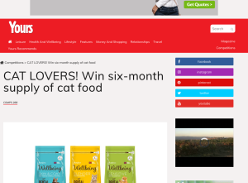 Win 1 of 5 six-month supply of cat food