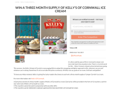 Win 1 of 5 three month supply of Kelly's of Cornwall ice Cream