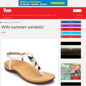 Win 1 of 8 pairs of summer sandals worth £80