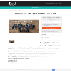 Win £100 gift voucher to spend at Jockey