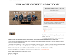 Win £100 gift voucher to spend at Jockey