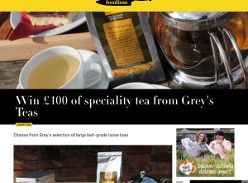 Win £100 of speciality tea from Grey's Teas
