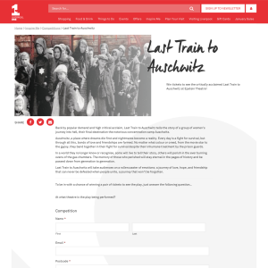 Win 2 Tickets for Last Train to Auschwitz at Epstein Theatre in Liverpool