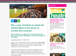 Win 2 Tickets to see Vitality Blast at the Home of Cricket