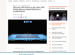 Win 2 VIP tickets to the Nitto ATP Finals plus accommodation in a London hotel