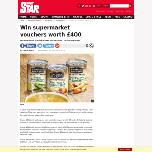 Win £400 worth of shopping vouchers to spend in a supermarket of your choice