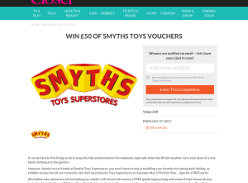 Win £50 of Smyths Toys vouchers