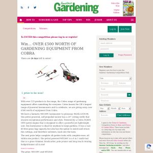 Win £500 worth of Gardening Equipment from Cobra