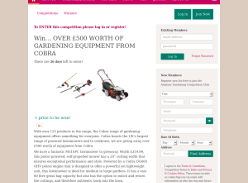 Win £500 worth of Gardening Equipment from Cobra