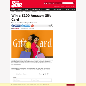 Win a £100 Amazon Gift Card