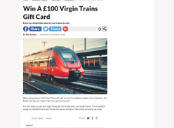 Win A £100 Virgin Trains Gift Card