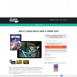 Win a 128GB Apple iPad & Spark on DVD