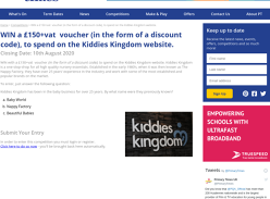 Win a £150+vat  voucher to spend on the Kiddies Kingdom