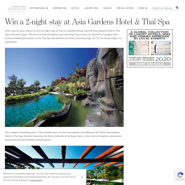 Win a 2-night stay at Asia Gardens Hotel & Thai Spa, Spain