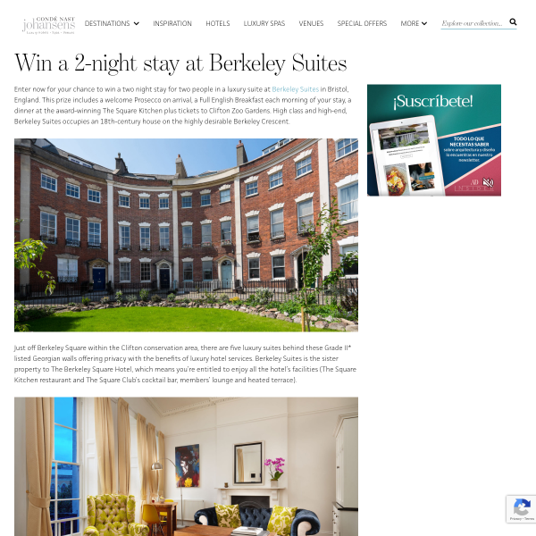 Win a 2-night stay at Berkeley Suites