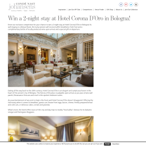 Win a 2-night stay at Hotel Corona D'Oro in Bologna