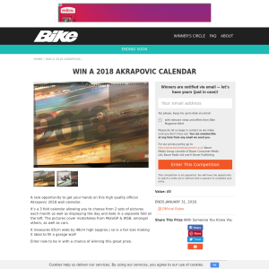 Win a 2018 Akrapovic Calendar