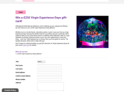Win a £250 Virgin Experience Days gift card
