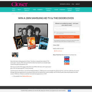 Win a 28in Samsung HD TV & The Doors DVDs