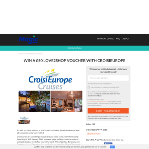 Win a £50 Love2Shop Voucher with CroisiEurope