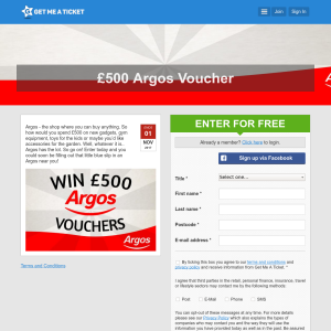 Win a £500 Argos voucher