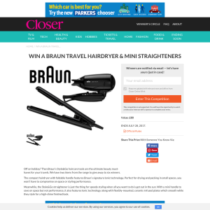 Win a Braun Travel Hairdryer & Mini Straighteners