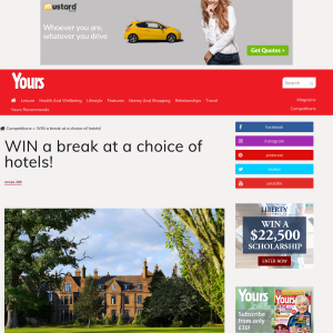 Win a break at a choice of hotels