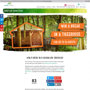 Win a Break in a Golden Oak Treehouse for 10 People