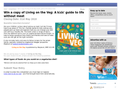 Win a copy of Living on the Veg: A kids' guide to life without meat